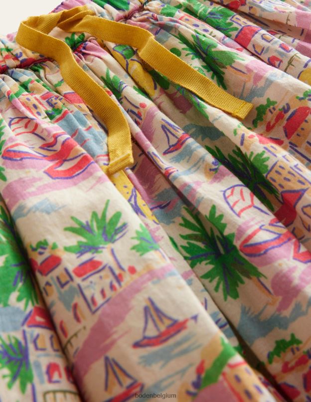 filles Boden impression multi-scènes jupe virevoltante vêtements Z42D02755