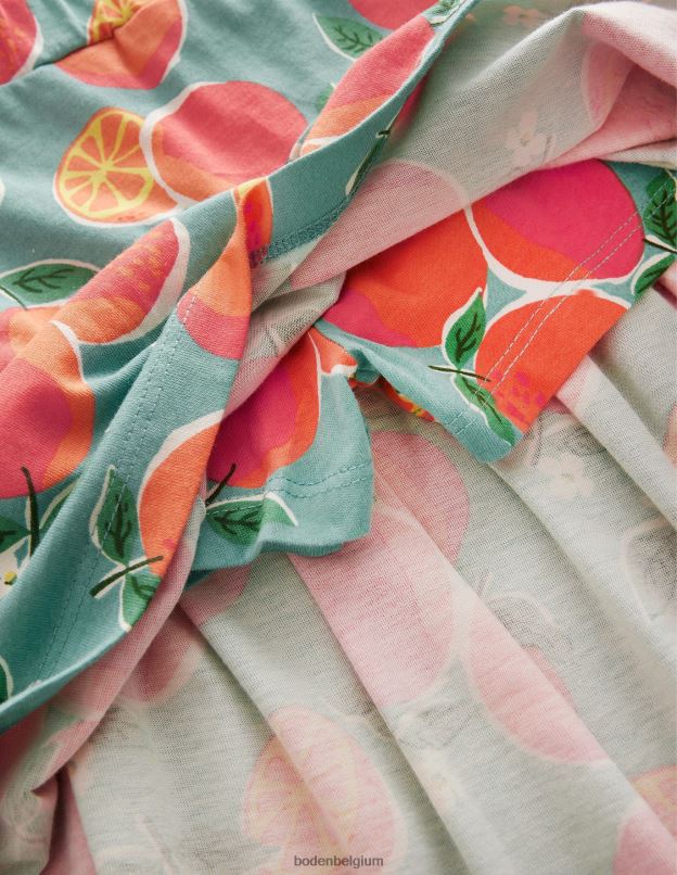 filles Boden oranges bleu aqua jupe-short en jersey à volants vêtements Z42D02760