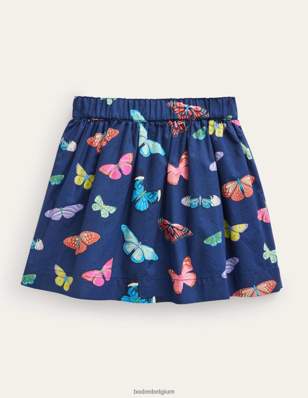 filles Boden papillons de la marine universitaire boutonner la jupe virevoltante vêtements Z42D0790