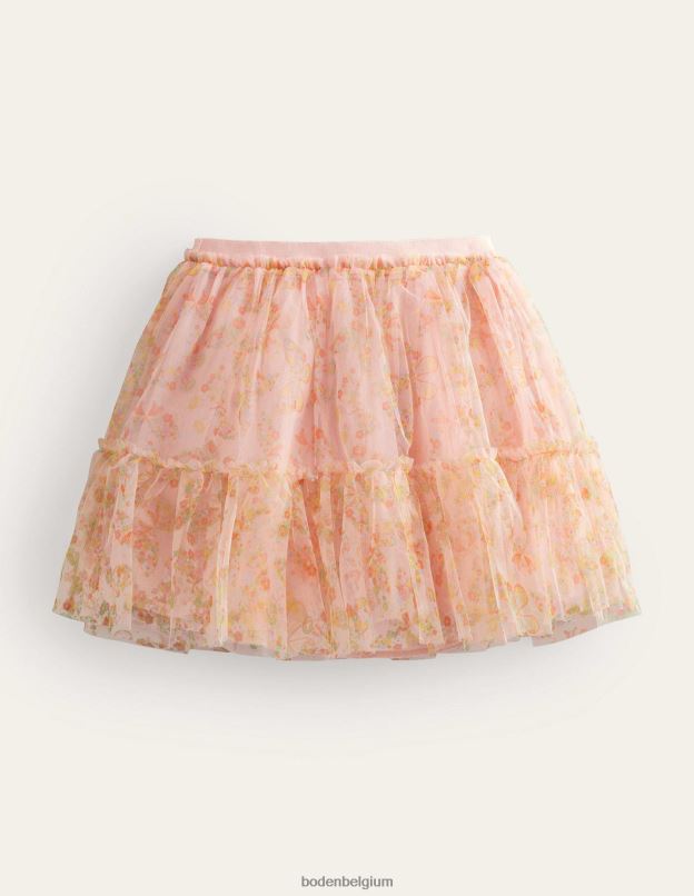 filles Boden papillons roses jupe en tulle imprimée à volants vêtements Z42D02707