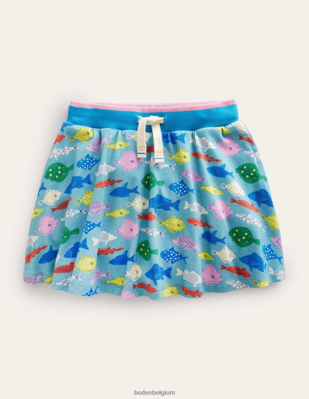 filles Boden poisson bleu de mer aqua jupe-short en jersey vêtements Z42D03249