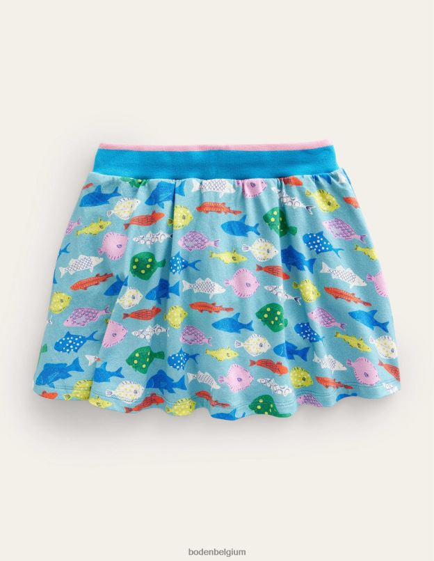 filles Boden poisson bleu de mer aqua jupe-short en jersey vêtements Z42D03249