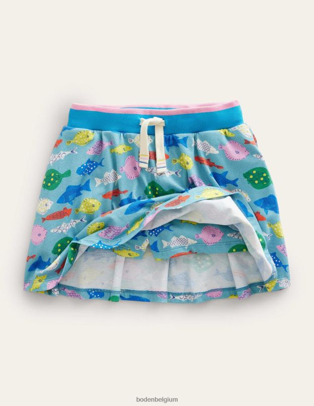 filles Boden poisson bleu de mer aqua jupe-short en jersey vêtements Z42D03249