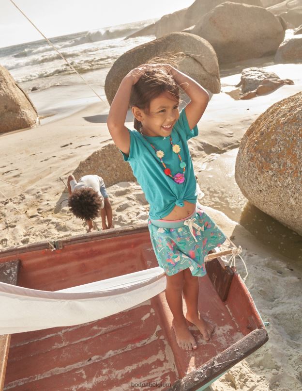 filles Boden sirènes bleu mer aqua jupe-short en jersey vêtements Z42D0777