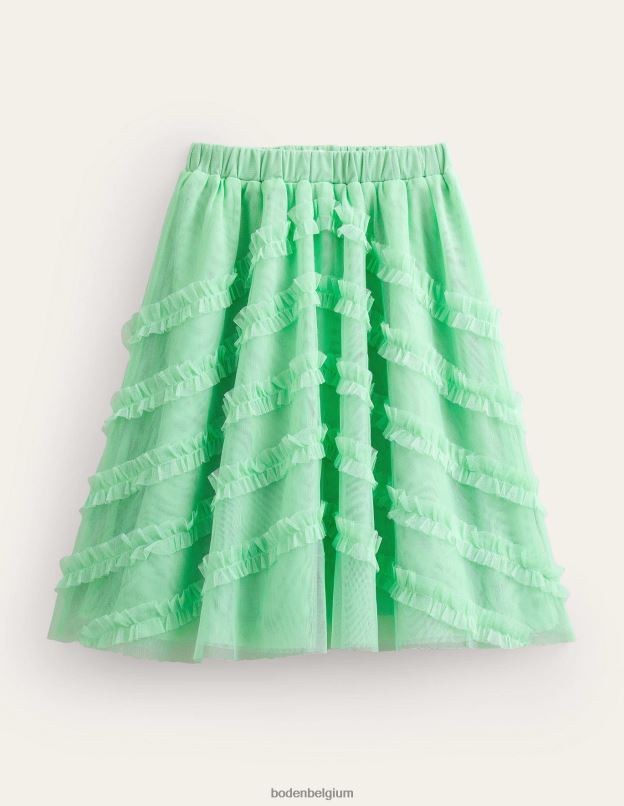 filles Boden vert pluie tropicale jupe de soirée mi-longue en tulle vêtements Z42D02682