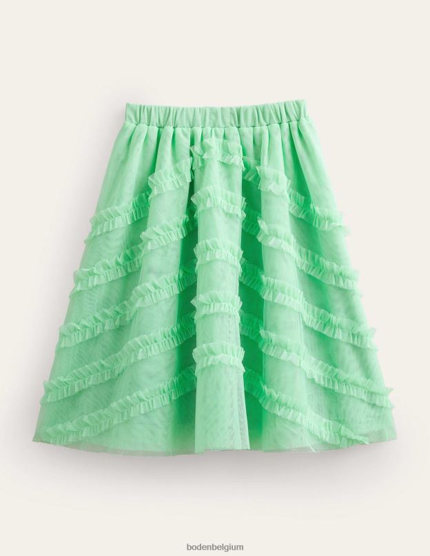 filles Boden vert pluie tropicale jupe de soirée mi-longue en tulle vêtements Z42D02682