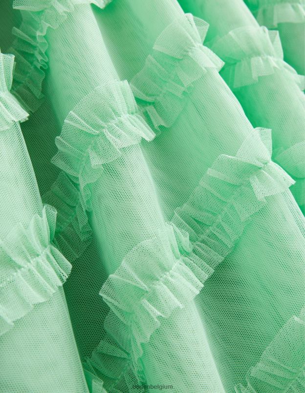 filles Boden vert pluie tropicale jupe de soirée mi-longue en tulle vêtements Z42D02682