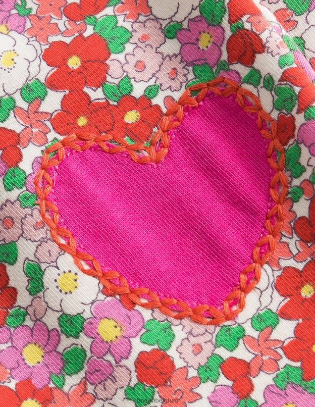 filles Boden coeurs de parterre de fleurs rouges confiture leggings appliqués amusants vêtements Z42D03301