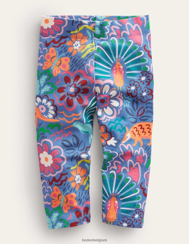 filles Boden floral bleu élisabéthain leggings courts amusants vêtements Z42D03224