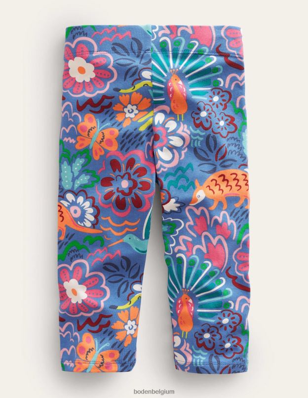 filles Boden floral bleu élisabéthain leggings courts amusants vêtements Z42D03224