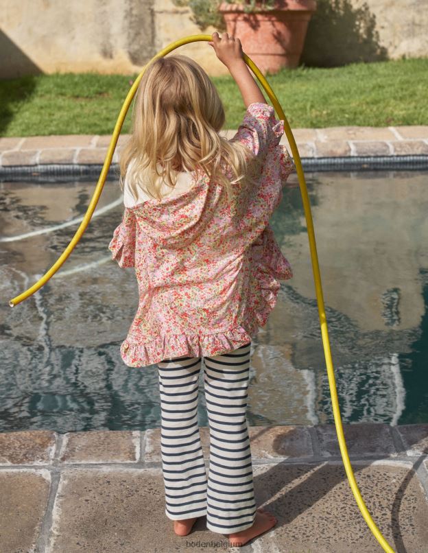 filles Boden ivoire/marine legging évasé en jersey vêtements Z42D03090