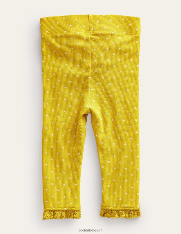 filles Boden tache jaune du maïs doux legging en dentelle côtelée vêtements Z42D03247