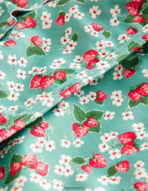 filles Boden aqua fraise de mer ditsy bikini à volants noué au dos vêtements Z42D03214