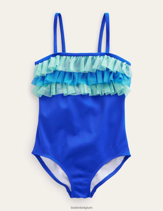 filles Boden cobalt maillot de bain à volants en tulle vêtements Z42D02959