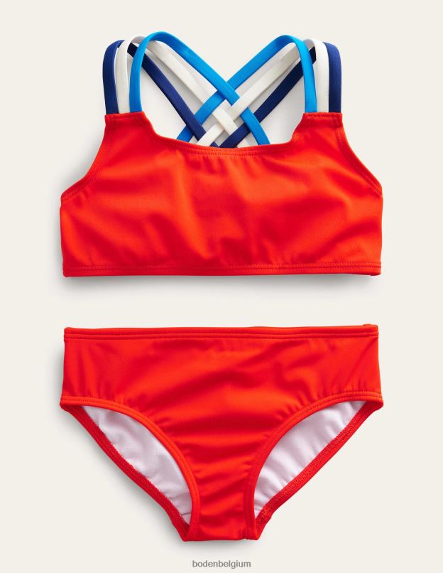 filles Boden feu bikini arc-en-ciel à dos croisé vêtements Z42D03267
