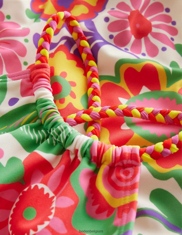 filles Boden fleur multi-festival maillot de bain tressé à boucle arrière vêtements Z42D02815