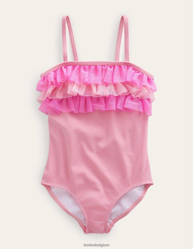 filles Boden rose néon maillot de bain à volants en tulle vêtements Z42D02904