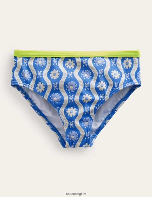 filles Boden vague de marguerite bleue de Penzance bas de bikini à motif vêtements Z42D03035
