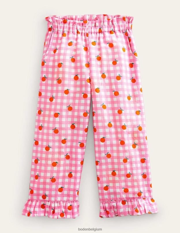 filles Boden azalée et oranges vanille pantalon large à volants vêtements Z42D02640