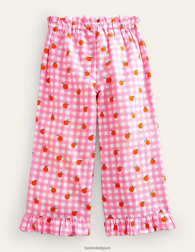 filles Boden azalée et oranges vanille pantalon large à volants vêtements Z42D02640