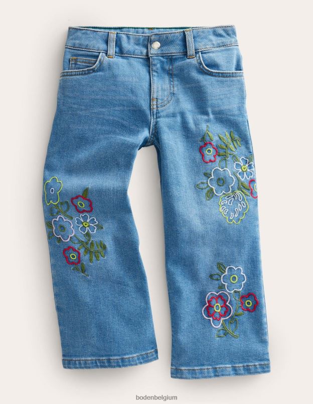 filles Boden broderie vintage légère jean évasé à jambe droite vêtements Z42D03064