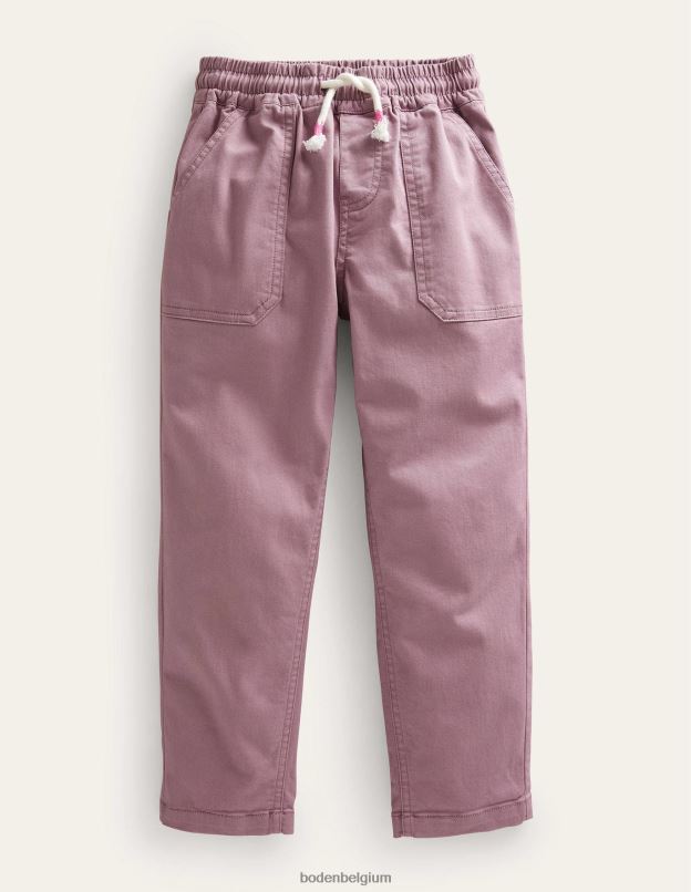 filles Boden brume d'orchidée pantalon à enfiler en sergé vêtements Z42D02678