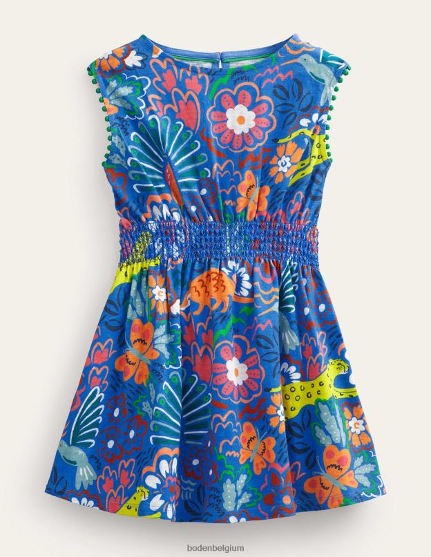 filles Boden animaux bleu élisabéthain robe de vacances imprimée vêtements Z42D02816