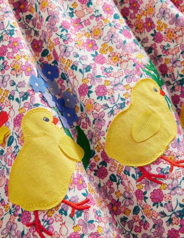 filles Boden baie de papillon aux pétales brillants robe en jersey à logo vêtements Z42D03115