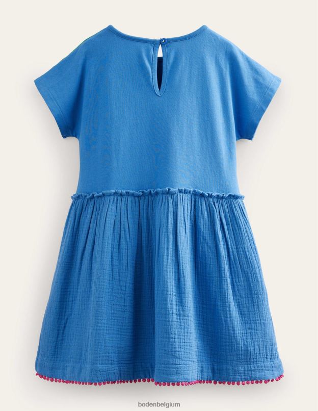 filles Boden bleu élisabéthain robe à textures mélangées vêtements Z42D02842