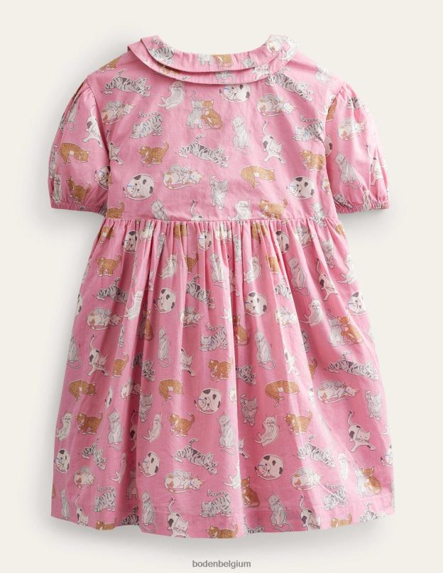 filles Boden chats roses en formica robe imprimée vêtements Z42D02916