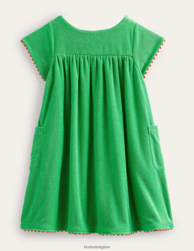 filles Boden fleurs vertes d'aloès robe en tissu éponge brodée vêtements Z42D02973