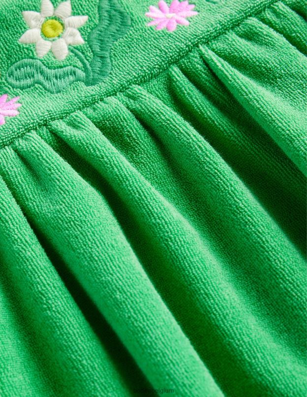 filles Boden fleurs vertes d'aloès robe en tissu éponge brodée vêtements Z42D02973