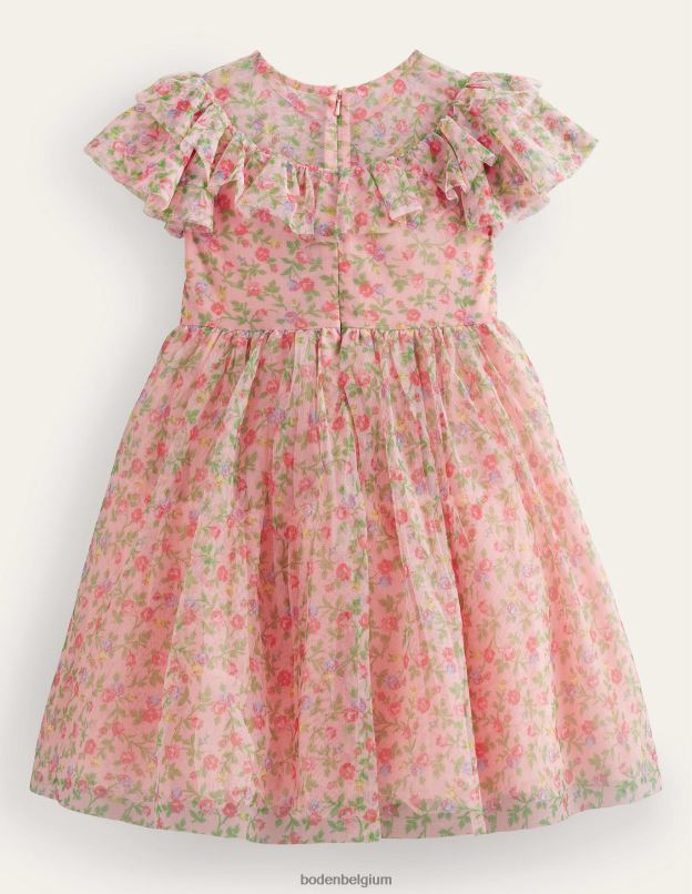filles Boden floral rose décousu robe en tulle à volants vêtements Z42D02827