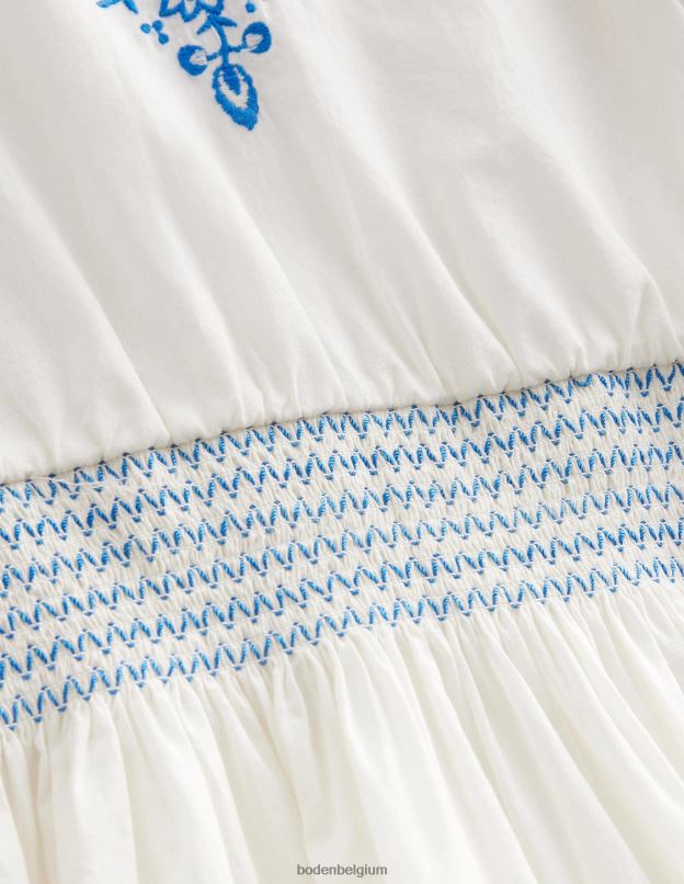 filles Boden gousse de vanille robe froncée brodée vêtements Z42D02860