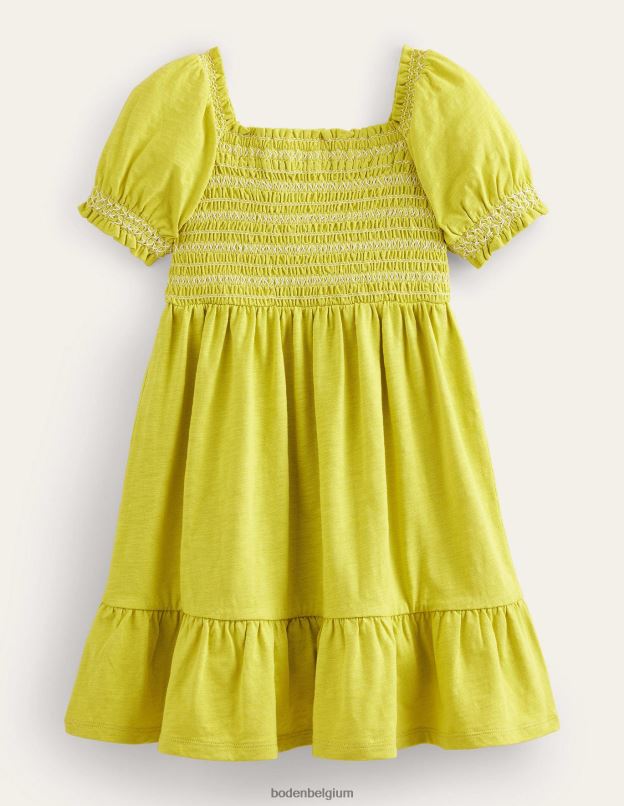 filles Boden jaune groseille robe de vacances froncée vêtements Z42D02952