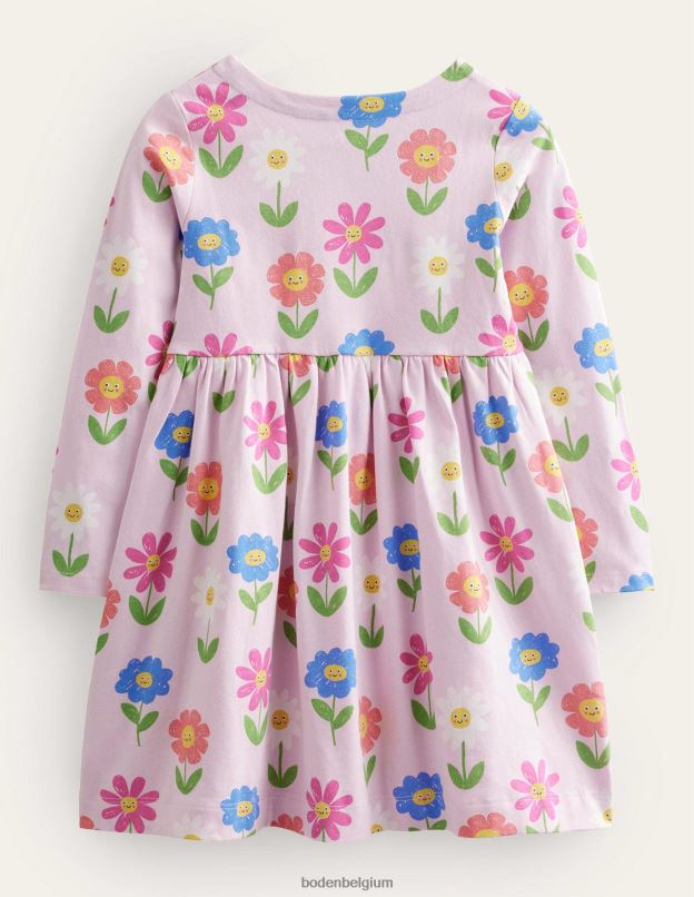 filles Boden jolies fleurs roses robe en jersey amusante à manches longues vêtements Z42D03095