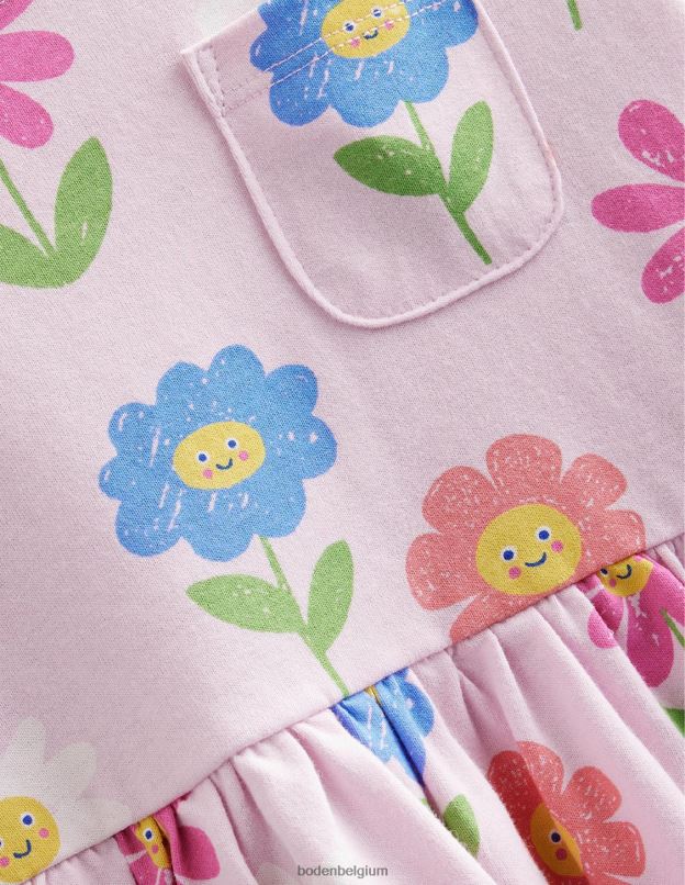 filles Boden jolies fleurs roses robe en jersey amusante à manches longues vêtements Z42D03095