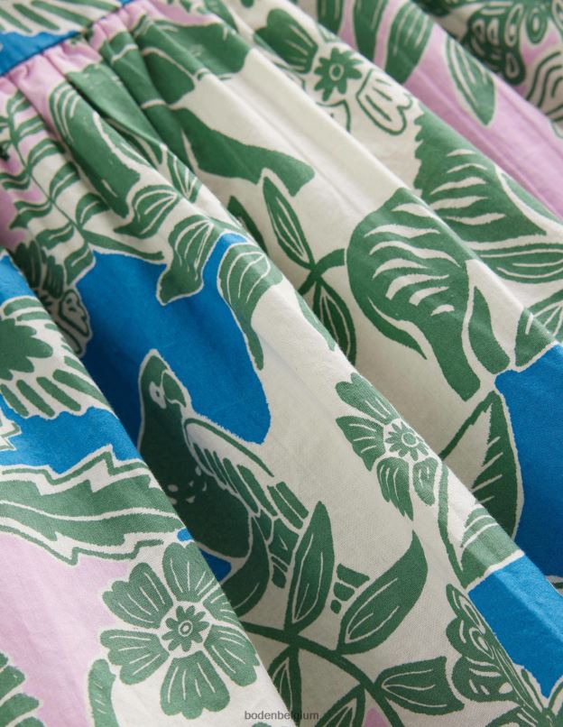 filles Boden jungle de blocs de bois de romarin robe imprimée à manches flottantes vêtements Z42D02851