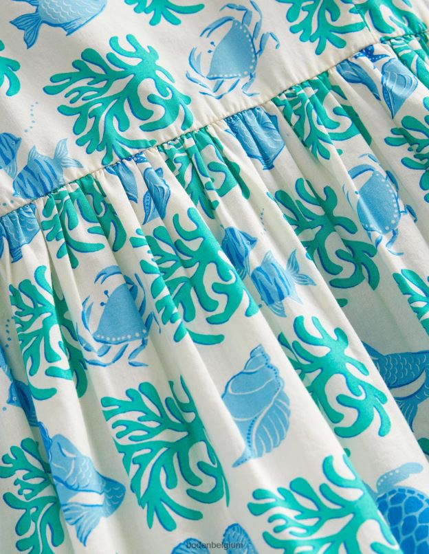 filles Boden lagon aquatique robe imprimée à manches flottantes vêtements Z42D03227