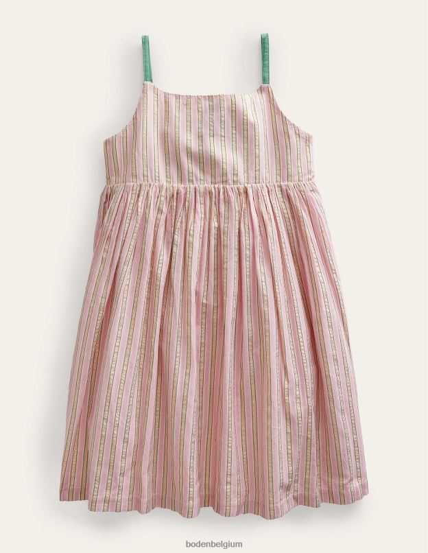 filles Boden lilas et rayures métallisées robe découpée au dos vêtements Z42D02883