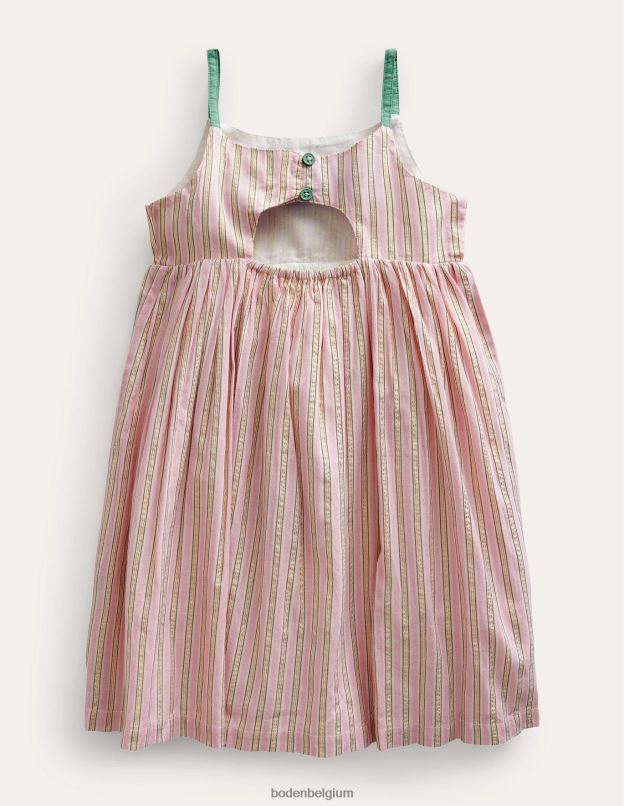 filles Boden lilas et rayures métallisées robe découpée au dos vêtements Z42D02883