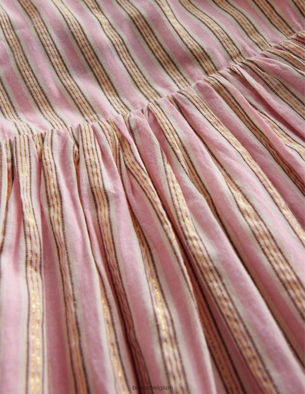 filles Boden lilas et rayures métallisées robe découpée au dos vêtements Z42D02883