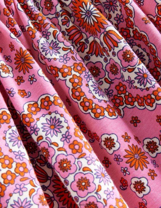 filles Boden marguerites rose pétale vif robe à bretelles en jersey tressé vêtements Z42D02830