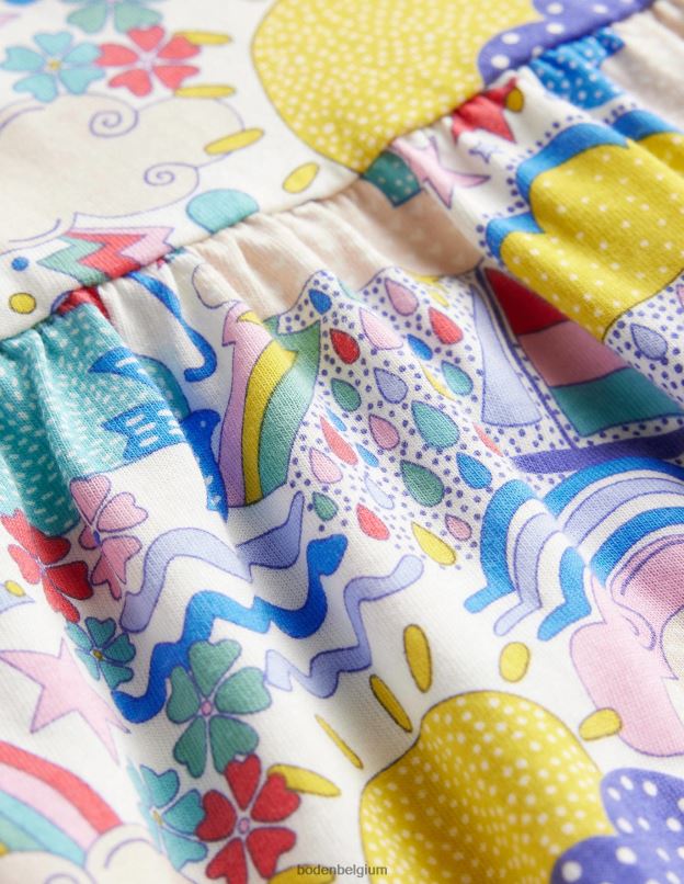 filles Boden multi météo robe en jersey à manches bouffantes vêtements Z42D02876