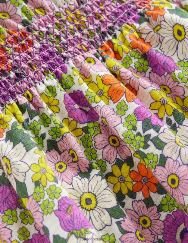 filles Boden orchidée ivoire et rayonnante robe de vacances imprimée vêtements Z42D02814