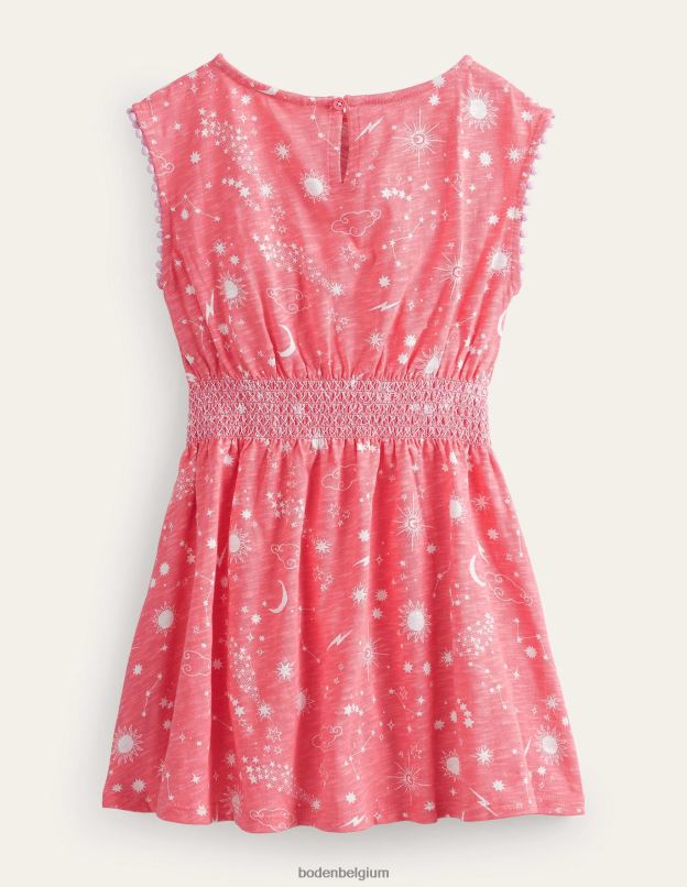 filles Boden pêche punch rose robe de vacances imprimée vêtements Z42D02804