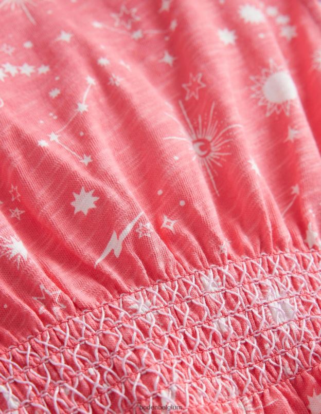 filles Boden pêche punch rose robe de vacances imprimée vêtements Z42D02804