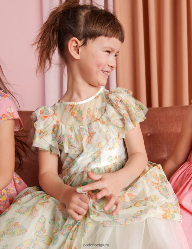 filles Boden papillons multiples ivoire robe en tulle à volants vêtements Z42D03293
