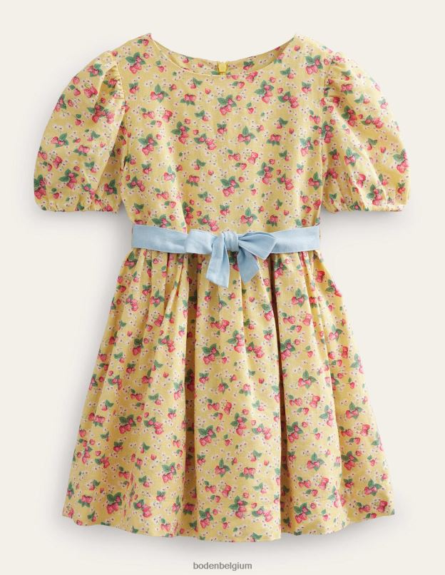 filles Boden petit bouton d'or aux fraises robe vintage avec nœud papillon vêtements Z42D02841