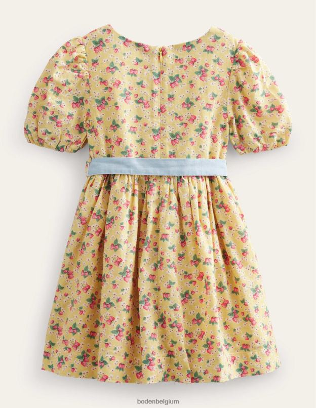 filles Boden petit bouton d'or aux fraises robe vintage avec nœud papillon vêtements Z42D02841